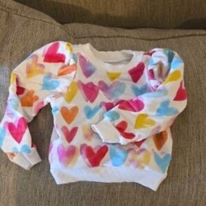 Little Sleepies Watercolor Love Puff Sleeve Crewneck - 12-18 months